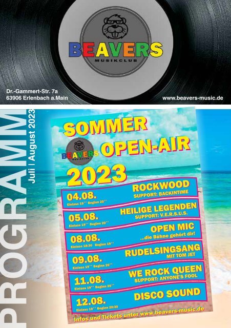 Programmheft BEAVERS - Juli - August - 2023