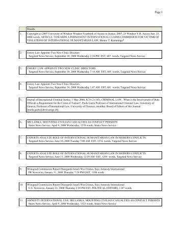 Literature Review: Citations - International Humanitarian Law Pro ...