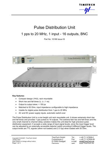 Pulse Distribution Unit