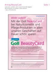 Reformhaus GOLL Beauty Card