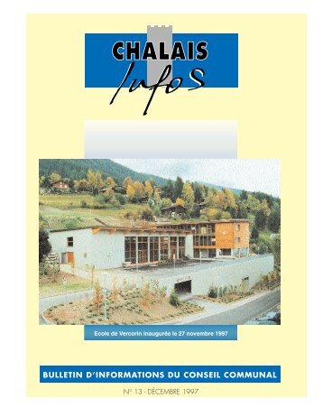 BULLETIN D'INFORMATIONS DU CONSEIL COMMUNAL - Chalais