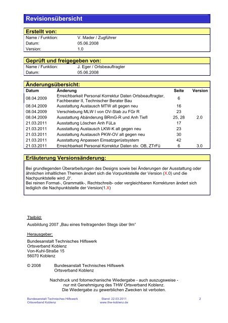 Ausstattung - THW Koblenz