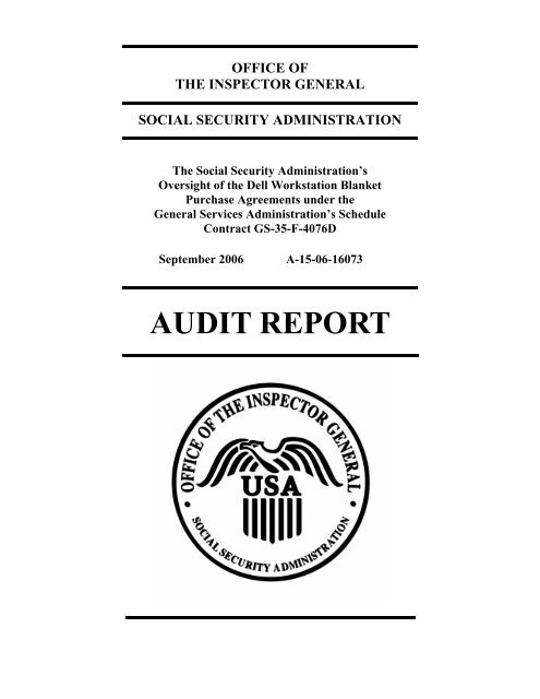 Appendix A - Office of the Inspector General, SSA - Social Security