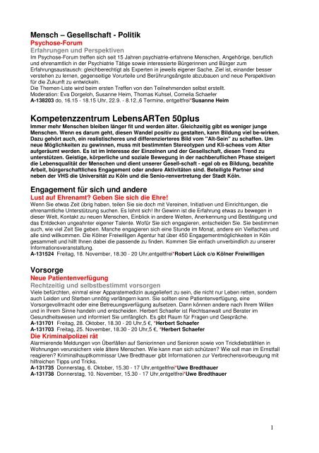 Programm 2. Halbjahr 2011 (.pdf) - Lichthof