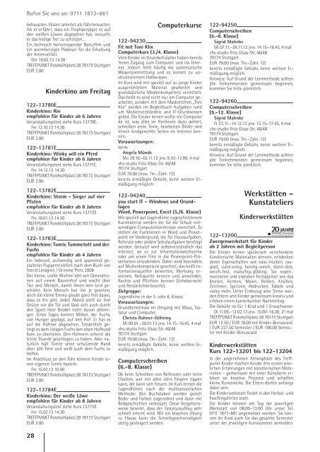 vhs das Programm 2 / 2012 - Volkshochschule Stuttgart