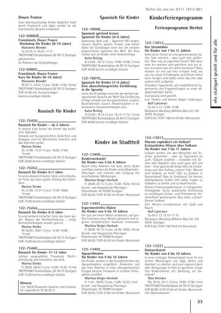 vhs das Programm 2 / 2012 - Volkshochschule Stuttgart