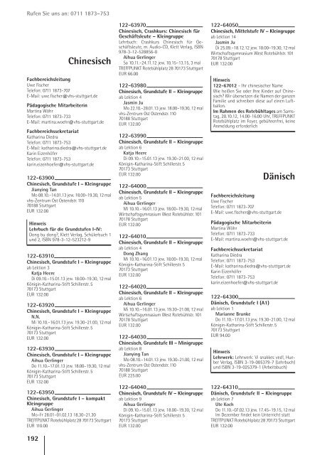 vhs das Programm 2 / 2012 - Volkshochschule Stuttgart