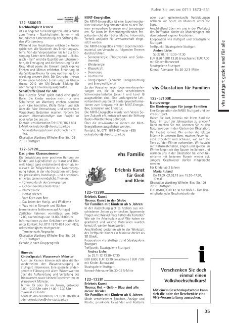 vhs das Programm 2 / 2012 - Volkshochschule Stuttgart