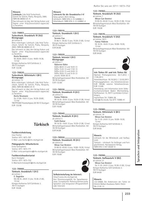 vhs das Programm 2 / 2012 - Volkshochschule Stuttgart