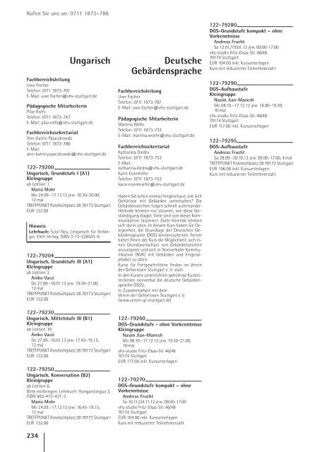 vhs das Programm 2 / 2012 - Volkshochschule Stuttgart