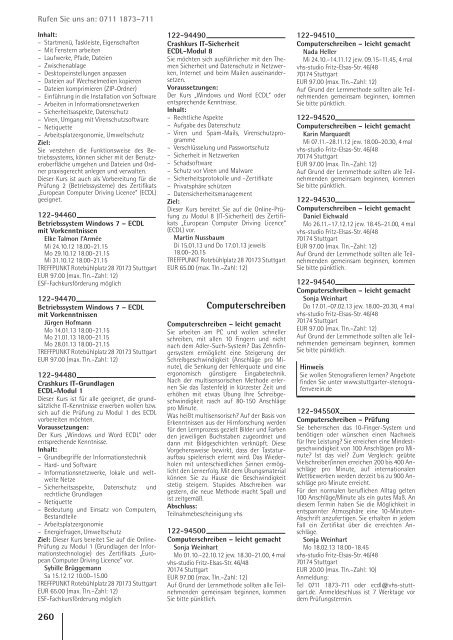 vhs das Programm 2 / 2012 - Volkshochschule Stuttgart