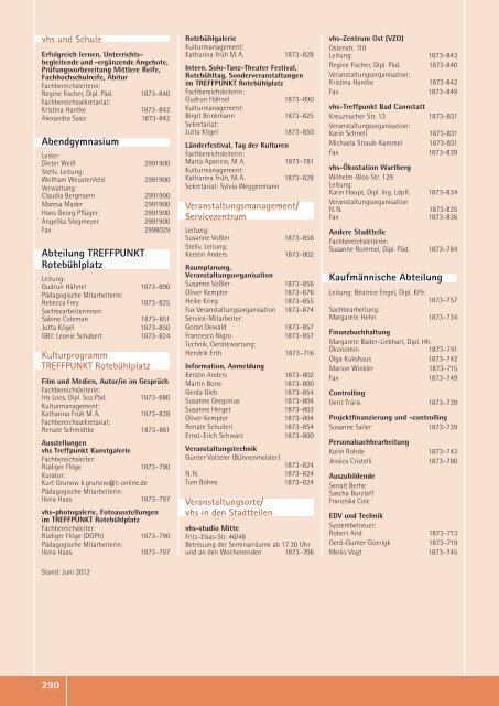 vhs das Programm 2 / 2012 - Volkshochschule Stuttgart