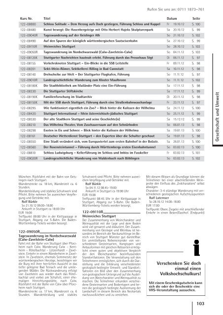 vhs das Programm 2 / 2012 - Volkshochschule Stuttgart