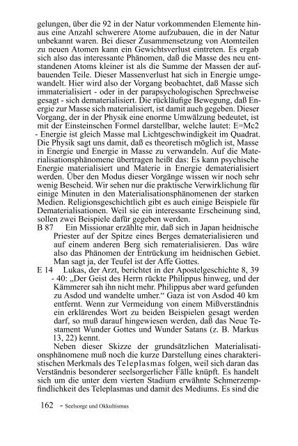 Seelsorge und Okkultismus - Okkultismus: Bibel- und ...