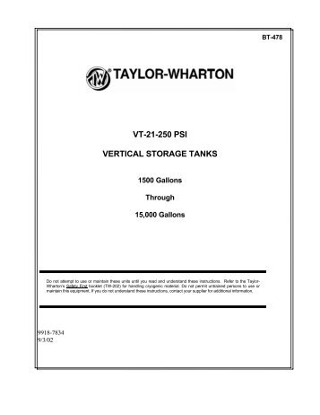 VT-21-250 PSI VERTICAL STORAGE TANKS - Asistec