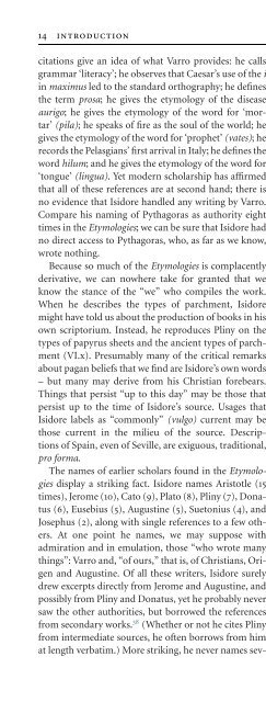 The Etymologies of Isidore of Seville - Pot-pourri