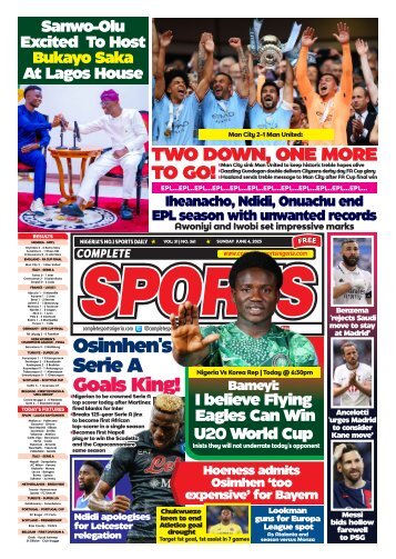 COMPLETE SPORTS - SUNDAY, JUNE 4, 2023