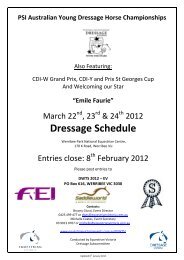 PSI Australian Young Dressage Horse Championships - Equestrian ...