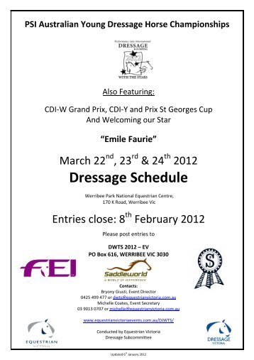 PSI Australian Young Dressage Horse Championships - Equestrian ...