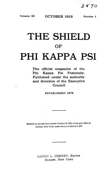 THE SHIELD PHI KAPPA PSI