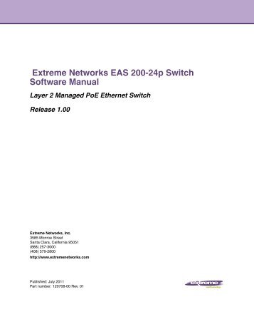 Extreme Networks EAS 200-24p Switch Software Manual