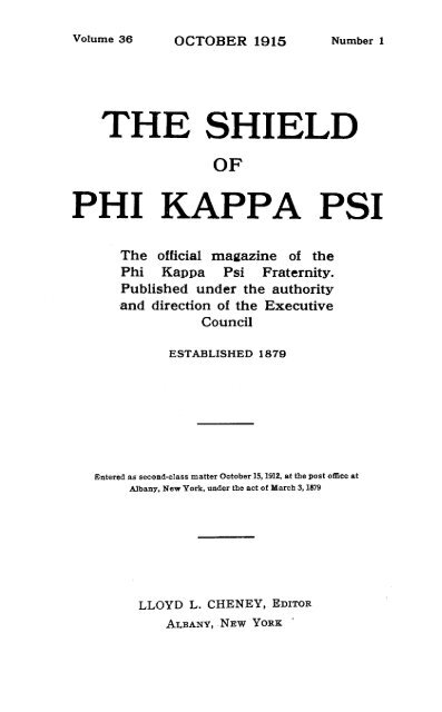 THE SHIELD PHI KAPPA PSI