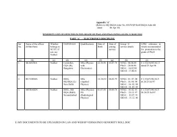 PScO Seniority Roll