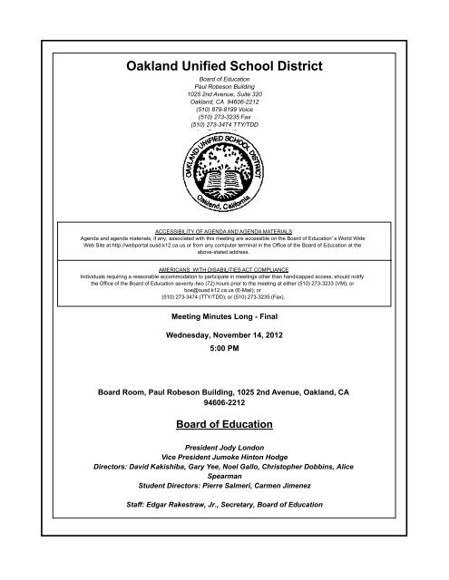 Oakland Unified School District - Granicus