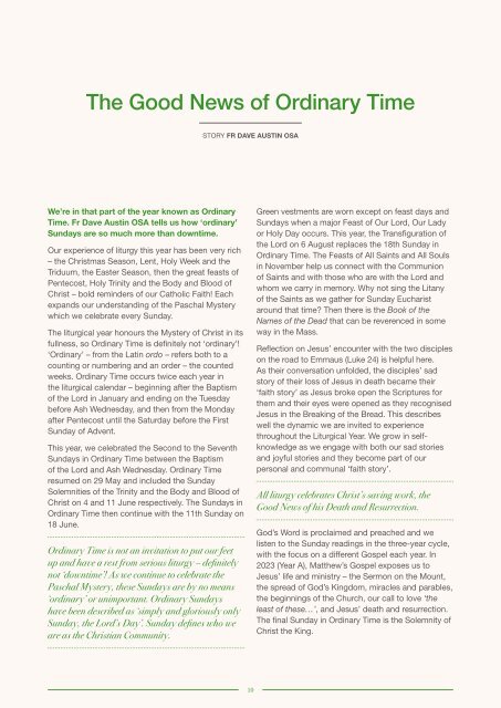 Catholic Outlook Magazine | Ordinary Time| 2023 Issue