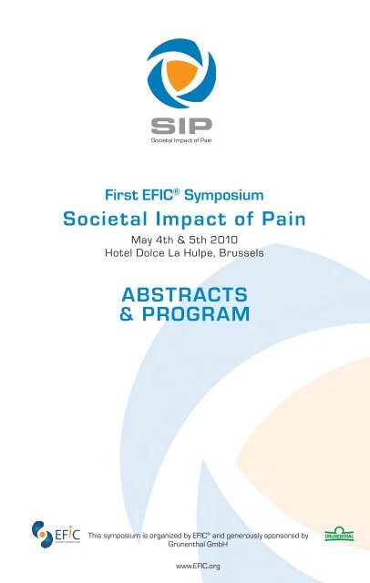 First EFIC® Symposium Societal Impact of Pain - SIP