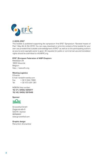 First EFIC® Symposium Societal Impact of Pain - SIP