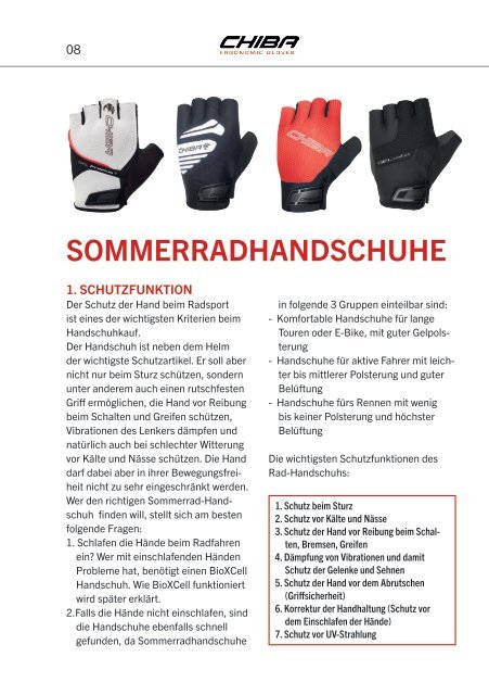 CHIBA Sommer-Handschuhberater 