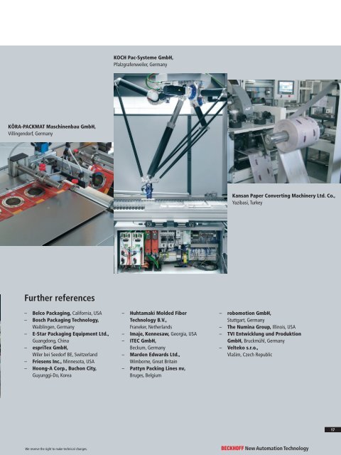 PC-based Control for Packaging Machines - download - Beckhoff