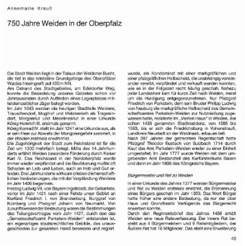 750 Jahre Weiden in der Oberpfalz - Oberpfälzer Kulturbund