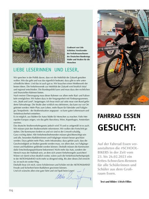 #schoolbikers - Magazin für schulisches Radfahren — Ausgabe 01/2023