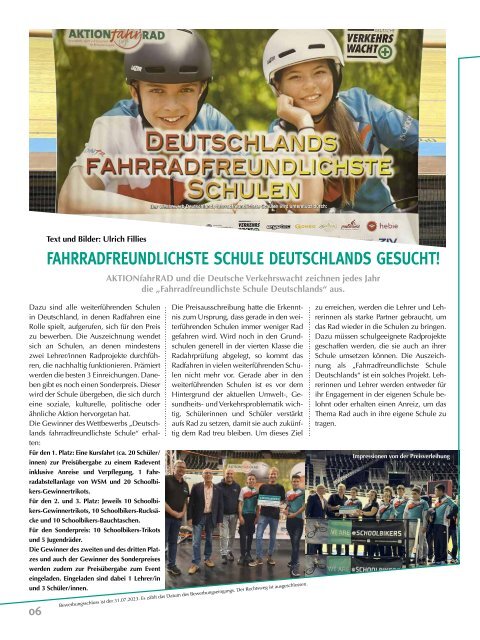 #schoolbikers - Magazin für schulisches Radfahren — Ausgabe 01/2023