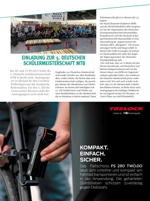 #schoolbikers - Magazin für schulisches Radfahren — Ausgabe 01/2023