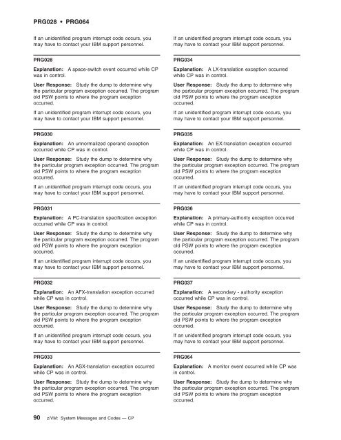 z/VM: System Messages and Codes Š CP - z/VM - IBM