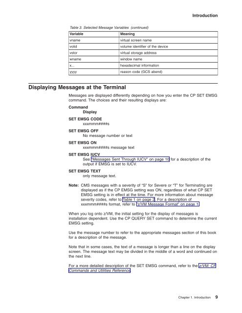 z/VM: System Messages and Codes Š CP - z/VM - IBM