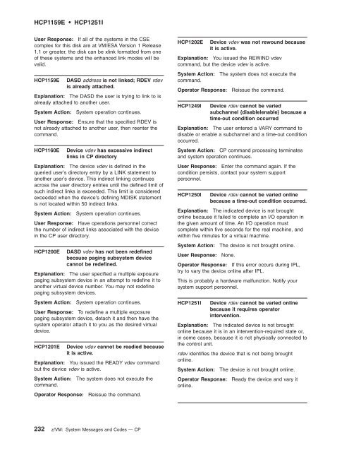 z/VM: System Messages and Codes Š CP - z/VM - IBM