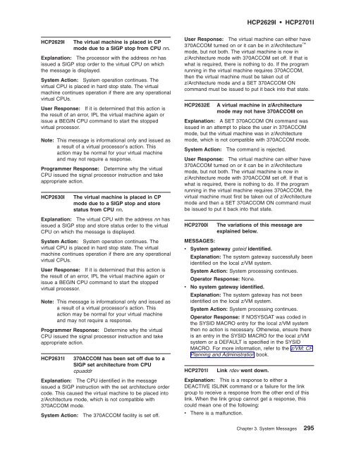 z/VM: System Messages and Codes Š CP - z/VM - IBM