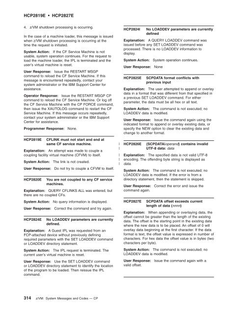 z/VM: System Messages and Codes Š CP - z/VM - IBM