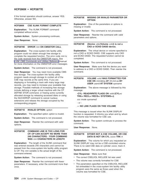 z/VM: System Messages and Codes Š CP - z/VM - IBM