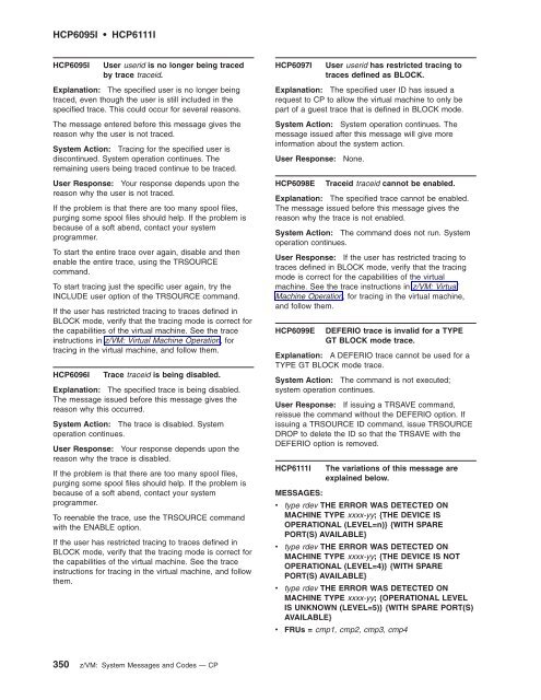 z/VM: System Messages and Codes Š CP - z/VM - IBM