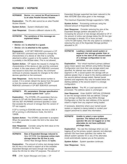 z/VM: System Messages and Codes Š CP - z/VM - IBM