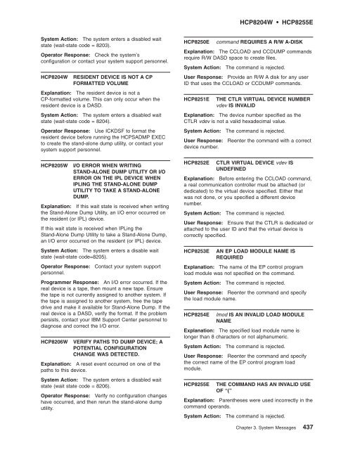 z/VM: System Messages and Codes Š CP - z/VM - IBM