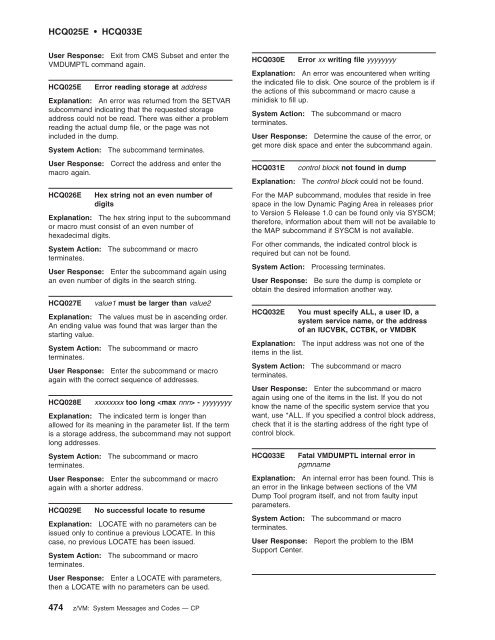 z/VM: System Messages and Codes Š CP - z/VM - IBM