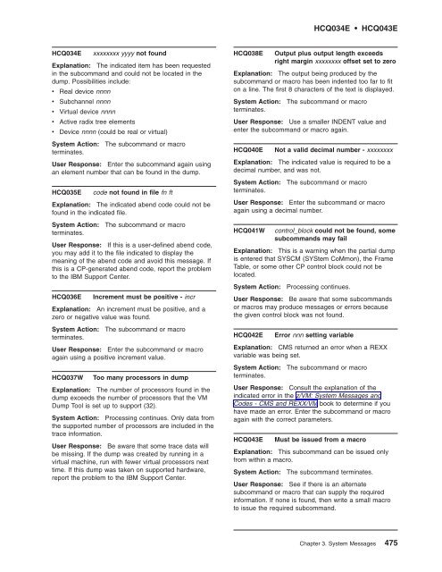 z/VM: System Messages and Codes Š CP - z/VM - IBM