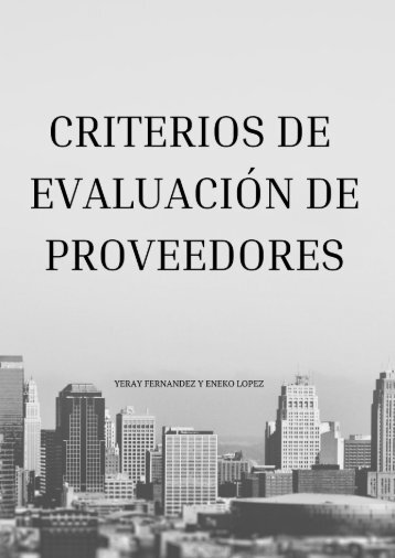 Criterios de evaluación de Proveedores