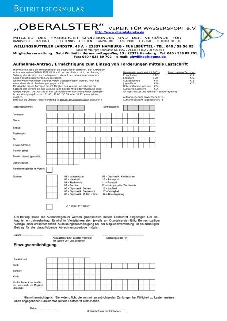 Bootshaus - Oberalster Verein für Wassersport e.V.